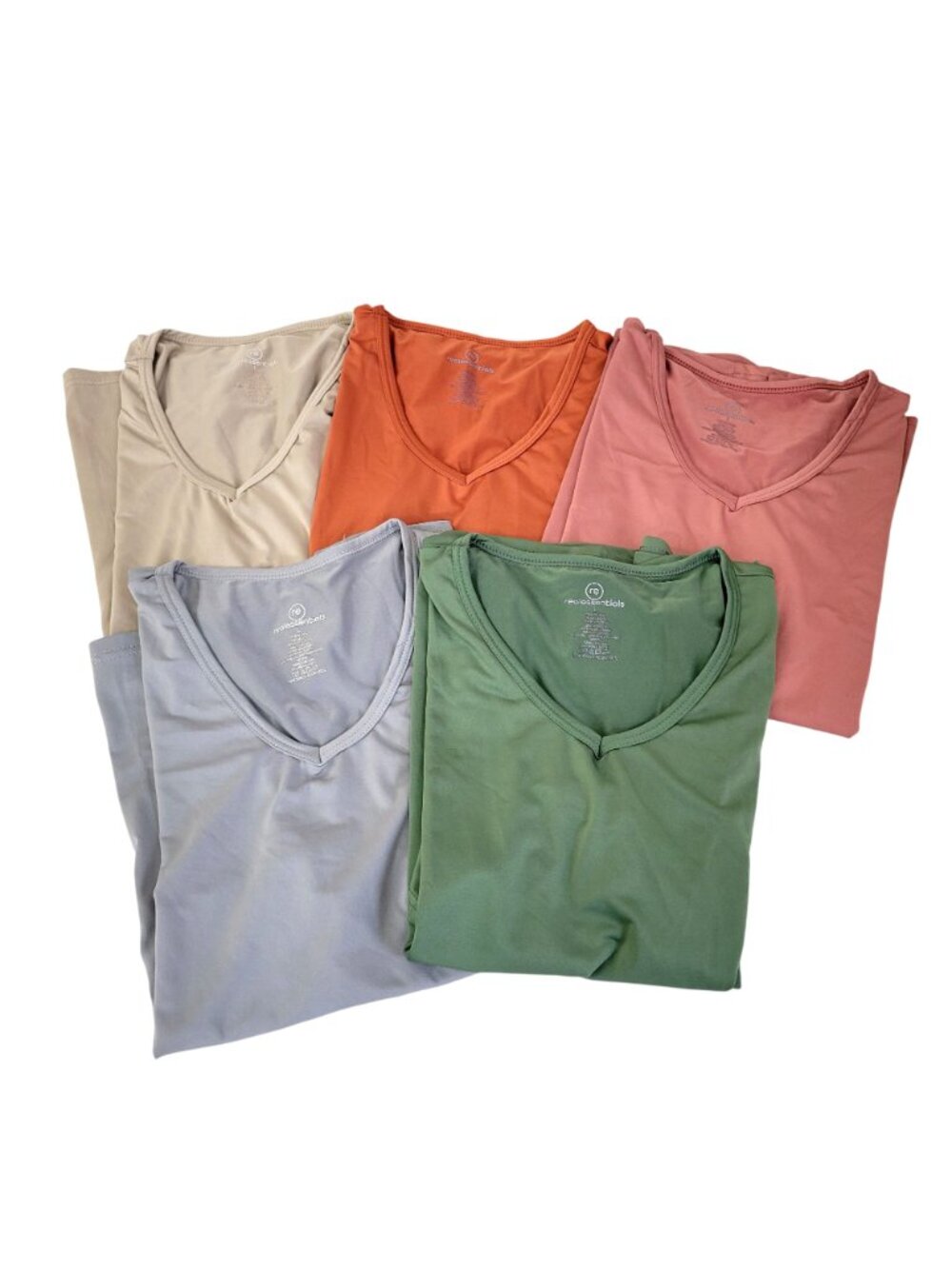 Real Essentials Women's V-Neck T-Shirt 5-Pack Assorted Colors Lightweight Size L - Picture 5 of 5
